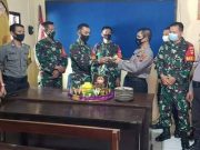 Para Danramil Wonogiri Peduli Memberikan Kado Tumpeng Kenduri