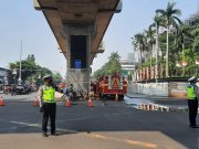 Jalan Menuju Kantor Kejaksaan Agung Masih Ditutup