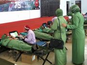 Persit dan Prajurit TNI Kodim Wonogiri Ikut Donor Darah Massal di Surakarta