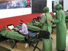 Persit dan Prajurit TNI Kodim Wonogiri Ikut Donor Darah Massal di Surakarta