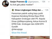 Di Grobogan, Pejabat Tak Pakai Masker Dikritik Ganjar