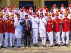 Memakai Masker SMK Bisa SMK Hebat, SMKN 1 Bangsri Peringati HUT Kemerdekaan RI