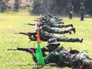 Para Prajurit TNI di Jajaran Kodim 0728 Wonogiri Berlatih Menembak