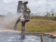 Air Bergolak Keluarkan Gas, Fenomena alam Kembali Terjadi di Blora