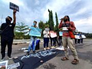 Aksi Tolak UU Omnibus Law di Slawi Minim Peserta