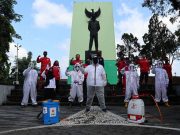 Memperingati Kesaktian Pancasila, PMI Kota Magelang Semprot Disinfektan Jalan Nama Pahlawan Revolusi