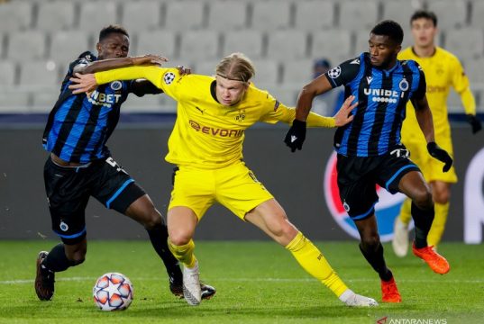 Halland Sumbang Dwigol saat Dortmund Menang 3-0 di Kandang Brugge
