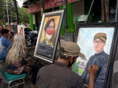 Ini Aksi Lima Pelukis Kondang Kota Bengawan Menyambut Kemenangan Gibran