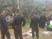 Bus Rombongan Brimob Polda Sumsel Terguling