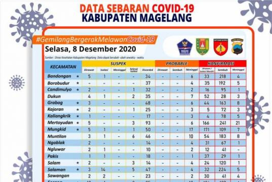Covid-19 di Kabupaten Magelang, Korban Meninggal Dunia 375 Orang