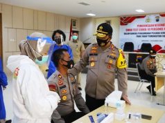 Personel Polda Pengaman Pilkada Jalani Tes Swab