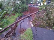Jalan Wadaslintang Ambles, Jalur Lalu Lintas Dialihkan Lewat Desa Gumelar-Besuki