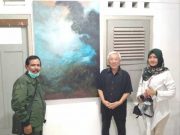 Pelukis Sidik dan PWI Yogyakarta Lelang Lukisan Bantu Relawan Merapi dan Covid-19