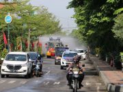 Polres Kebumen Kembali Semprot Disinfektan Jalan Protokol