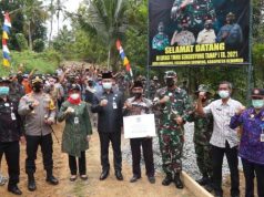 TMMD Sengkuyung di Desa Sidoagung Bangun Jalan Rabat Beton 1 Km