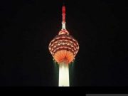 Sejumlah Bangunan di Malaysia Nyalakan Lampu Merah Putih
