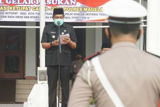 Bupati Magelang Pimpin Apel Gelar Pasukan Operasi Ketupat Candi 2021