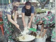 Kodim Magelang Memasak Beras 110 Kilogram dengan Aneka Lauk dan Sayuran untuk Dibagikan