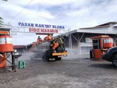 3 Pasar Tradisional Blora Disemprot Disinfektan