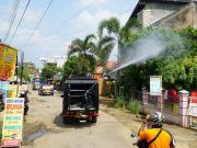 Putus Penyebaran Covid 19, Polres Jepara Lakukan Penyemprotan Disinfektan