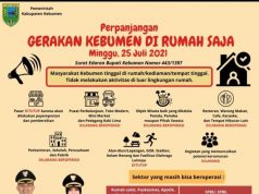Kebumen Kembali Berlakukan Gerakan Sehari di Rumah, Pasar dan Toko Tutup