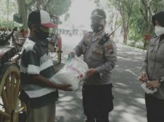 Polres Magelang Serukan Prokes Sambil Membagikan Sembako