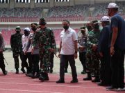 Panglima TNI dan Kapolri Bersama Menpora Amali Tinjau Stadion Lukas Enembe Tempat Pembukaan PON XX Papua