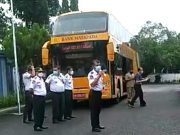 Sosialisasi Kamseltas, Para Siswa Wonogiri Diajak Naik Bus Tingkat