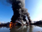 Belasan Kapal di Pelabuhan Tegal Terbakar