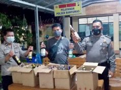 Polisi Banyumas Sita Puluhan Botol Minuman Beralkohol