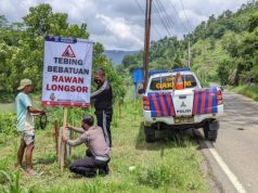 Tebing Selaranda Rawan Longsor, Polres Pasang Rambu