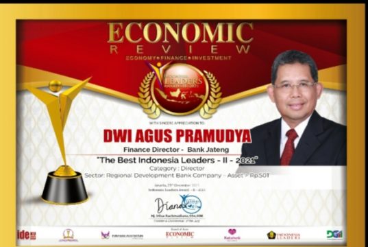 Direktur Keuangan Bank Jateng Raih Penghargaan Indonesia Leader Award 2021 Kategori Director-Bank Private Company