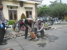 Satlantas Polres Klaten Musnahkan Ratusan Knalpot Brong Sitaan