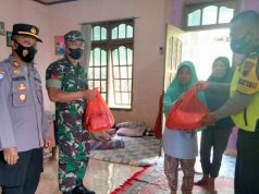 Korban Tersengat Listrik Menerima Bantuan Sembako dari Polres Wonogiri