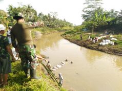 Warga dan Forkompimcam Prembun Urug Tanggul Longsor