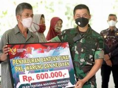 Kodim Pacitan, Bagi Bantuan Tunai untuk 20 Ribu PKL Warung dan Nelayan