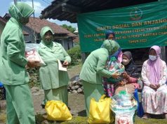 Sambut HUT Ke 76 Persit Kartika Chandra Kirana, Ketua Persit Ranting 13 Lakukan Anjangsana