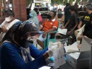 Vaksinasi Malam Hari Digelar Polres di Alun-Alun Blora