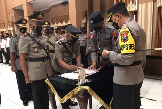 Kapolres Grobogan Pimpin Serah Terima Jabatan 3 Pejabat Utama