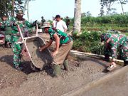 Prajurit TNI Prakarsai Pembangunan Jalan Dusun di Giriwoyo Wonogiri