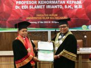 Edi Slamet Irianto mendapatkan Gelar Profesor Kehormatan dari Unissula