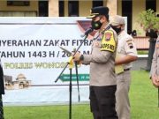 Jelang Lebaran 1453 H, Polres Wonosobo Bagi Zakat Fitrah