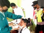 Polri Lakukan Pendampingan Tes Swab Antigen Siswa SMP Jatisrono Wonogiri