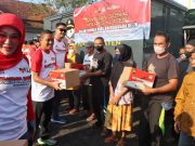 Sambut Hari Bhayangkara Polres Klaten Gelar Fun Bike dan Bagi Ratusan Paket Bansos