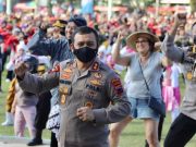 Meriahkan HUT Bhayangkara, 14 Ribu Penari Pecahkan Rekor Dunia Tari Gugur Gunung