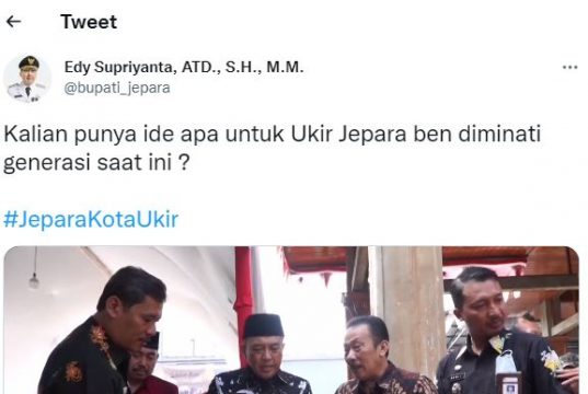 Pj Bupati Jepara: Kalian Punya Ide Apa untuk Ukir Jepara ben Diminati Generasi Saat Ini?