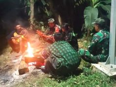 Di Karangtengah Wonogiri, Petugas Ronda Menyalakan Perapian
