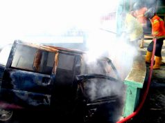 Di Jatibedug Wonogiri, Mobil Terbakar Empat Luka-luka