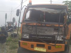 Truk Tersambar Kereta Api di Mangunsari Tegowanu, Pengemudi Sudah Diingatkan Tetapi Nekat
