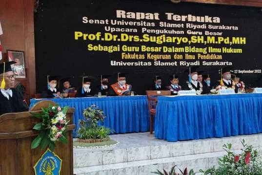 Unisri Tambah Guru Besar, Prof Sugiaryo Guru Soroti Pergeseran Kekuasaan Legislatif